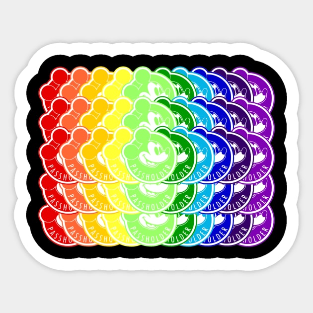 passholder magnet rainbow Sticker by EnchantedTikiTees